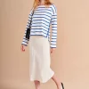 Fashion Breton Long Sleeve Tee Women Tops