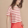 Hot Breton Short Sleeve Tee Women Tops