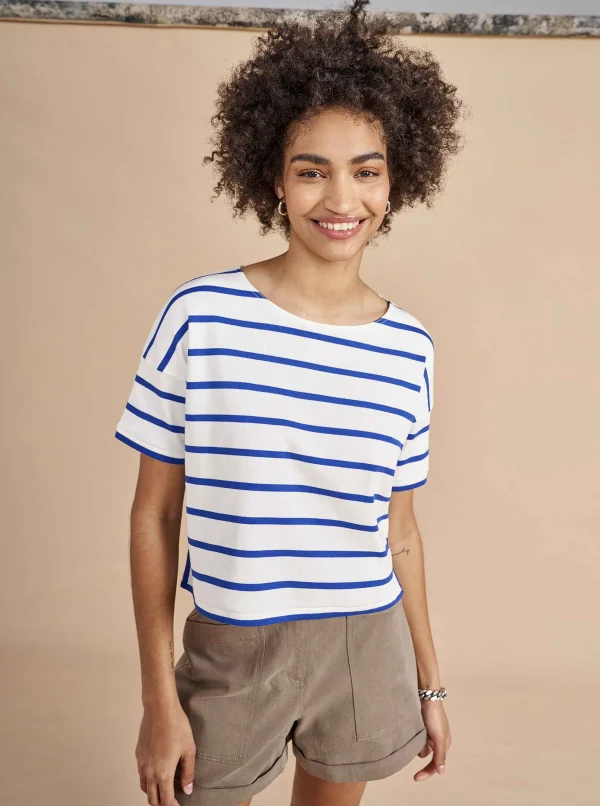 New Breton Short Sleeve Tee Women Tops