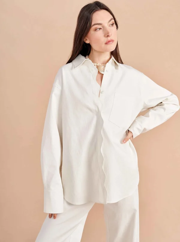 Outlet Scallop Val Shirt Women Tops