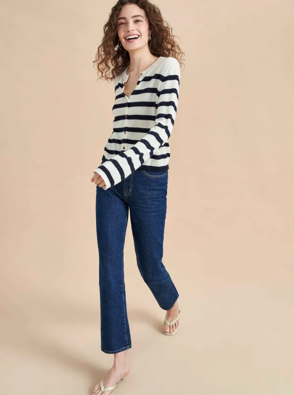 Cheap Striped Featherweight Cardigan Women Cardigans