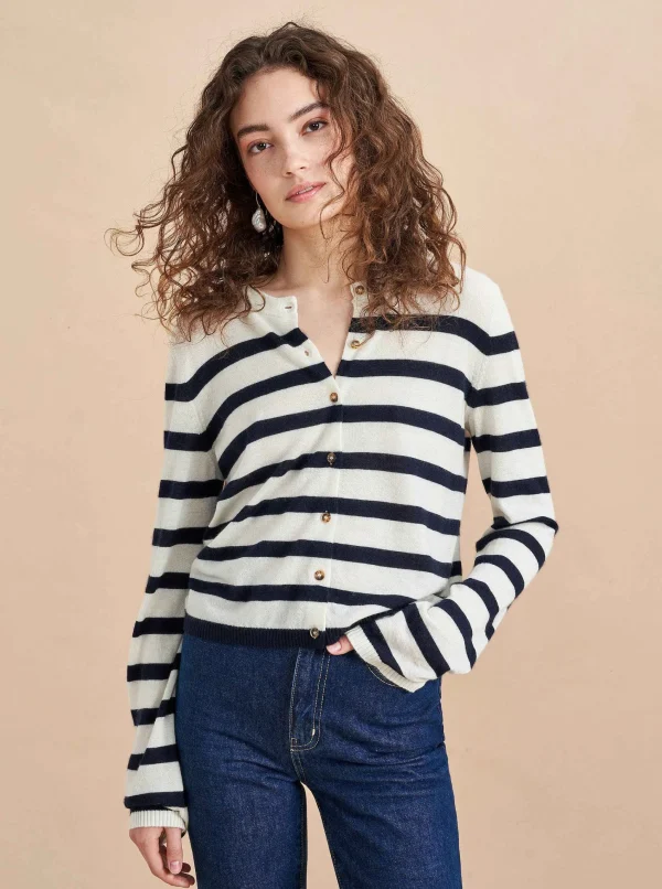 Cheap Striped Featherweight Cardigan Women Cardigans