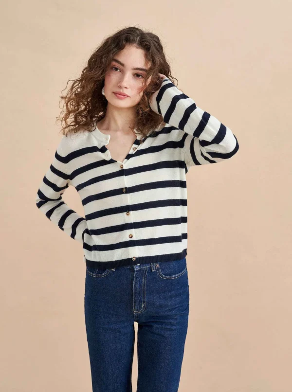 Cheap Striped Featherweight Cardigan Women Cardigans