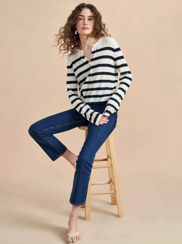 Cheap Striped Featherweight Cardigan Women Cardigans