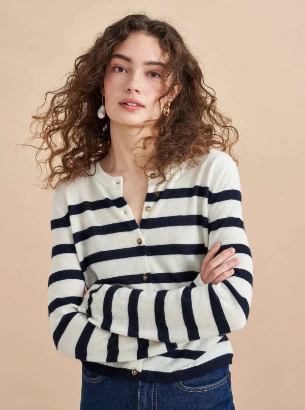 Cheap Striped Featherweight Cardigan Women Cardigans